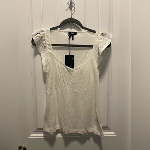 Paige 
Women’s size Small
NWT 
Giulia Tank
Women's White Lace Sleeve Top